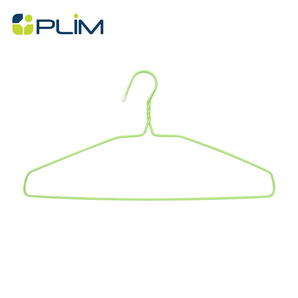 ไม้แขวนเสื้อเคลือบ PVC PLIM สีเขียว แพ็ก 12 ชิ้น