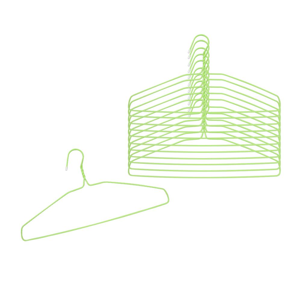 ไม้แขวนเสื้อเคลือบ PVC PLIM สีเขียว แพ็ก 12 ชิ้น