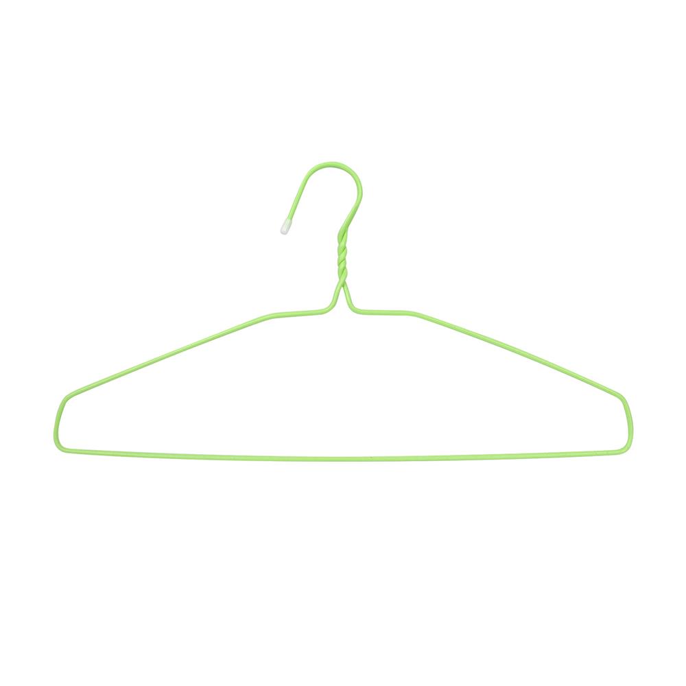 ไม้แขวนเสื้อเคลือบ PVC PLIM สีเขียว แพ็ก 12 ชิ้น