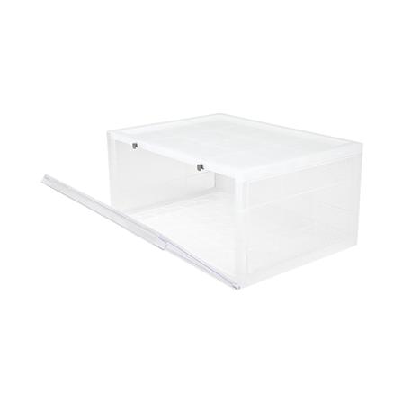 SIDE-OPENING SHOE BOX STACKO MAGNETIC LOCK 37X28X18.3CM CLEAR_2
