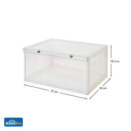 SIDE-OPENING SHOE BOX STACKO MAGNETIC LOCK 37X28X18.3CM CLEAR_4