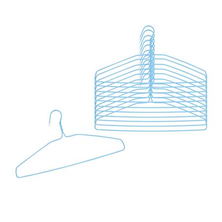 ไม้แขวนเสื้อเคลือบ PVC PLIM สีฟ้า แพ็ก 12 ชิ้น_1