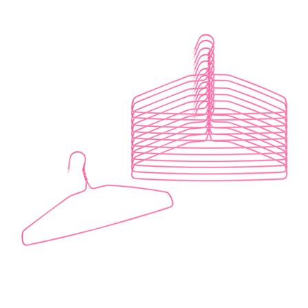 ไม้แขวนเสื้อเคลือบ PVC PLIM สีชมพู แพ็ก 12 ชิ้น_1