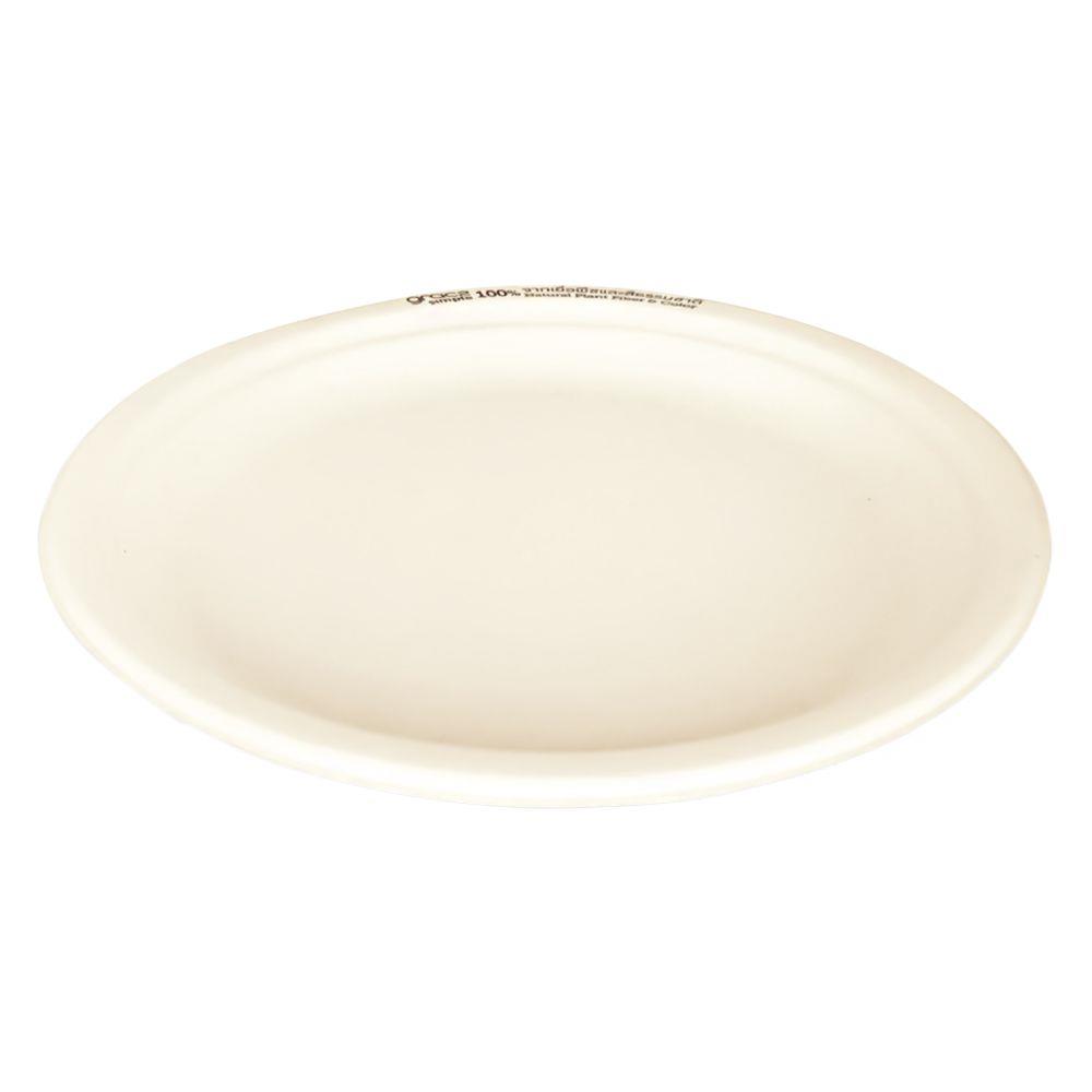 จานชานอ้อยผสมเยื่อไผ่บัว 8" GRACZ SIMPLE