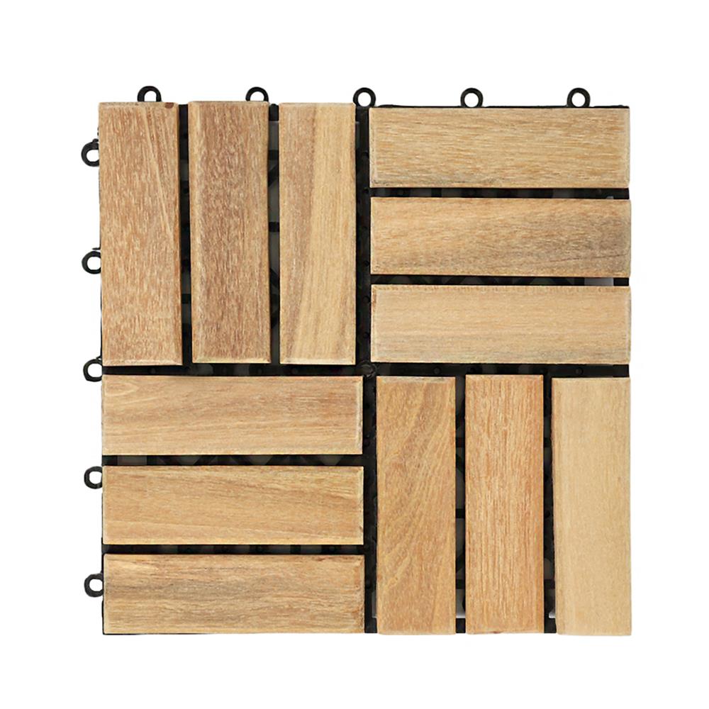 ทางเท้าไม้เต็ง 4 ลายสลับ SPRING 30x30 ซม. แพ็ก 4 ชิ้น