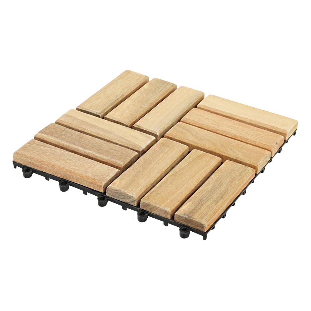 ทางเท้าไม้เต็ง 4 ลายสลับ SPRING 30x30 ซม. แพ็ก 4 ชิ้น