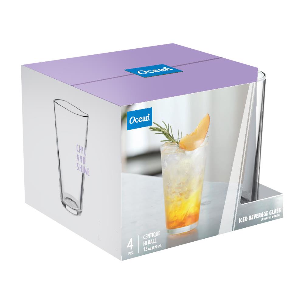 แก้วน้ำ 370ml OCEAN GLASS CENTIQUE แพ็ค 4 ใบ