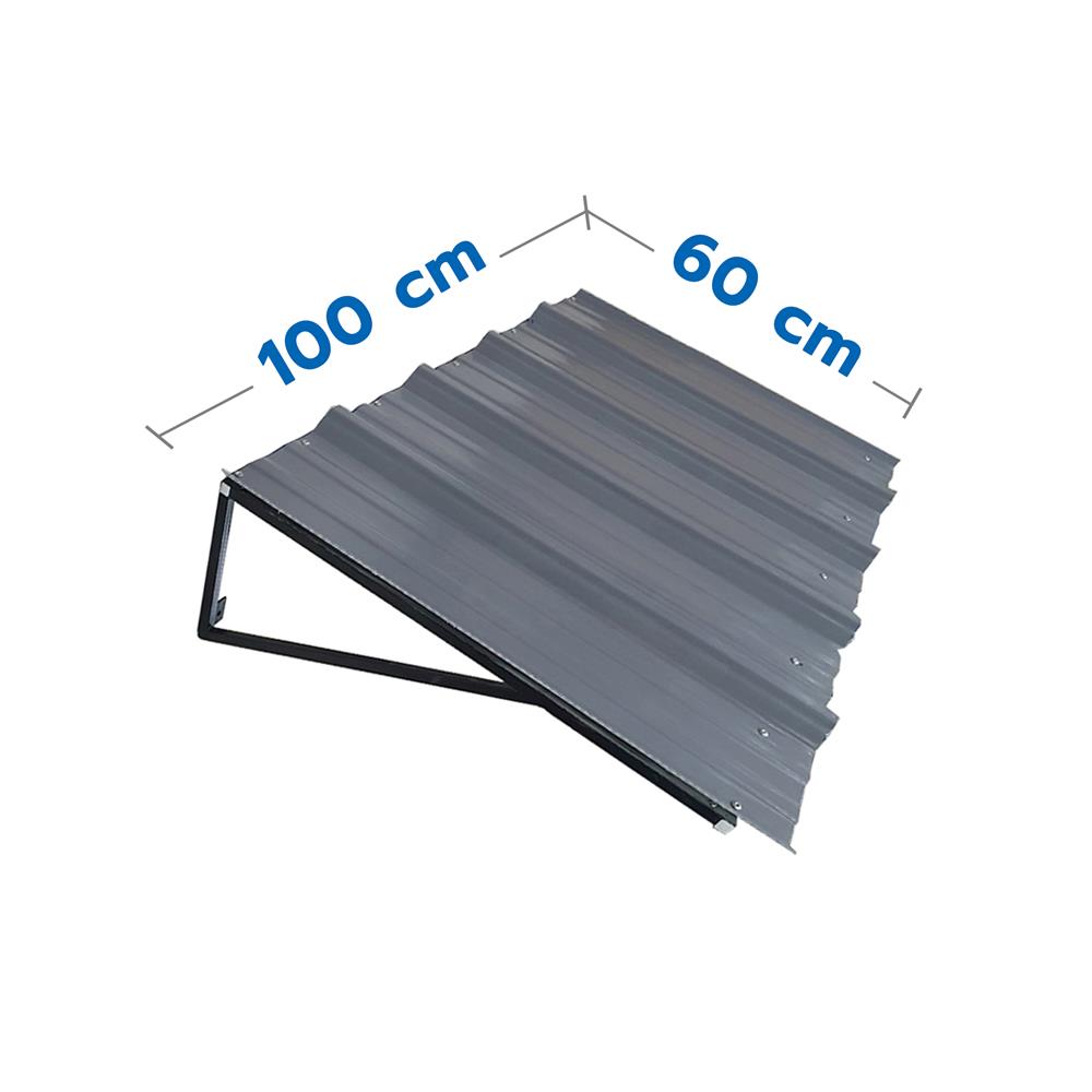 กันสาดเมทัลชีท S.D.BRILLIANT 60x100 ซม. สีเทา