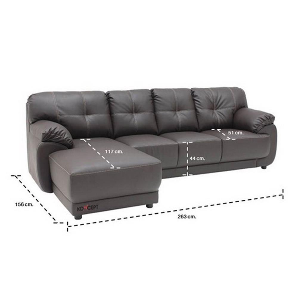 โซฟาเข้ามุมซ้าย KONCEPT KOLOZE-E สีน้ำตาลเข้ม
