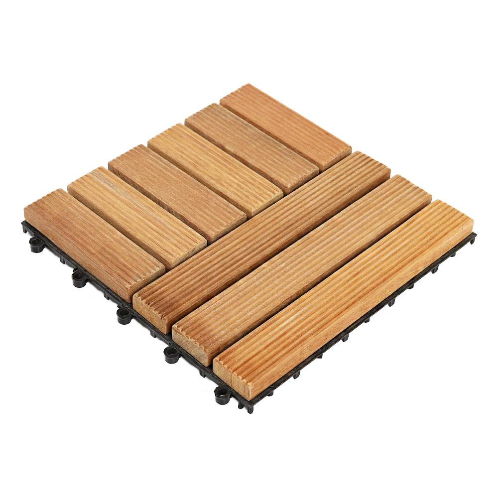 ทางเท้าไม้เต็ง 2 ลายสลับ SPRING 30x30 ซม. แพ็ก 4 ชิ้น