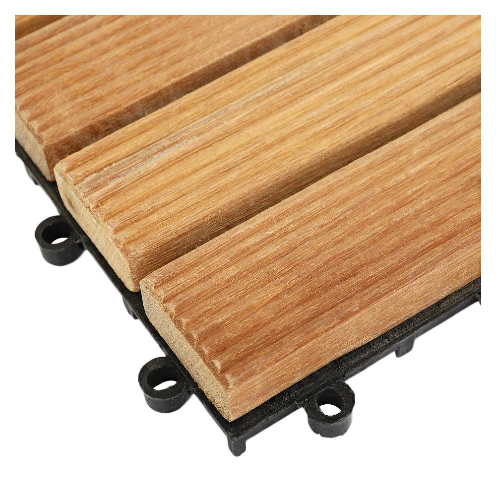 ทางเท้าไม้เต็ง 2 ลายสลับ SPRING 30x30 ซม. แพ็ก 4 ชิ้น