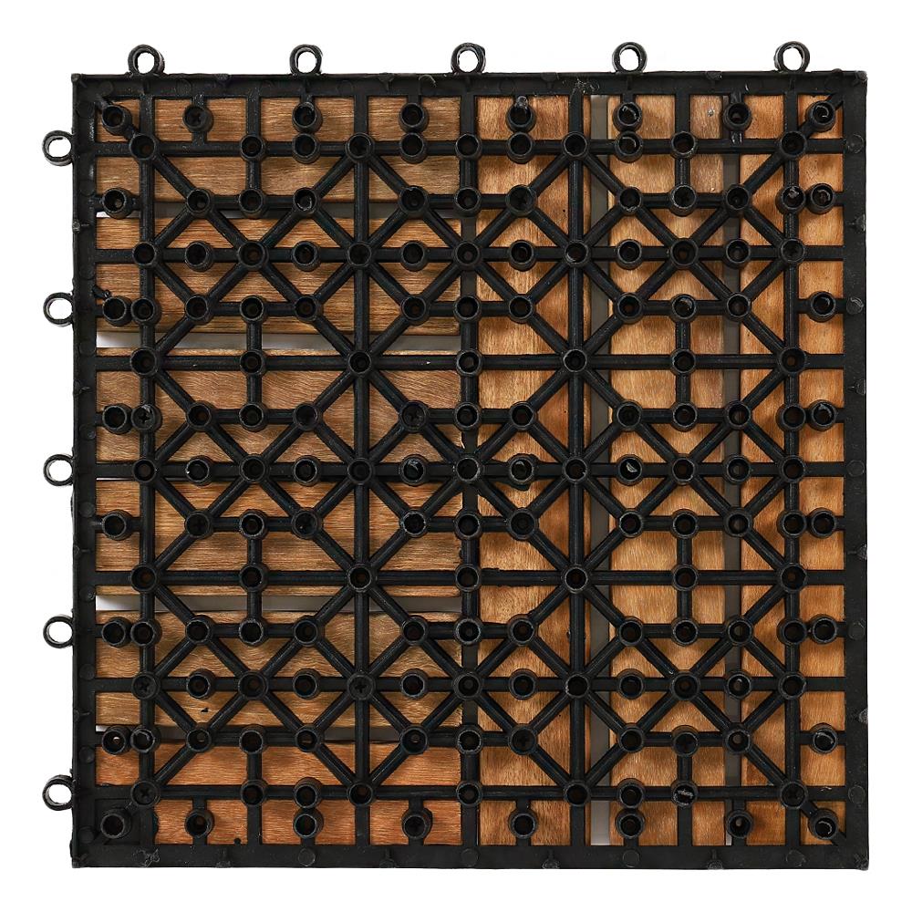 ทางเท้าไม้เต็ง 2 ลายสลับ SPRING 30x30 ซม. แพ็ก 4 ชิ้น