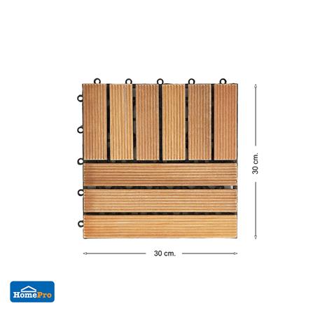 ทางเท้าไม้เต็ง 2 ลายสลับ SPRING 30x30 ซม. แพ็ก 4 ชิ้น_6