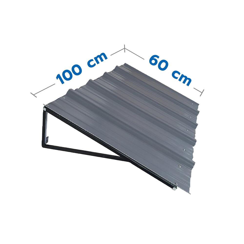 กันสาด UPVC โครงเหล็ก S.D.BRILLIANT 60x100 ซม. สีเทา