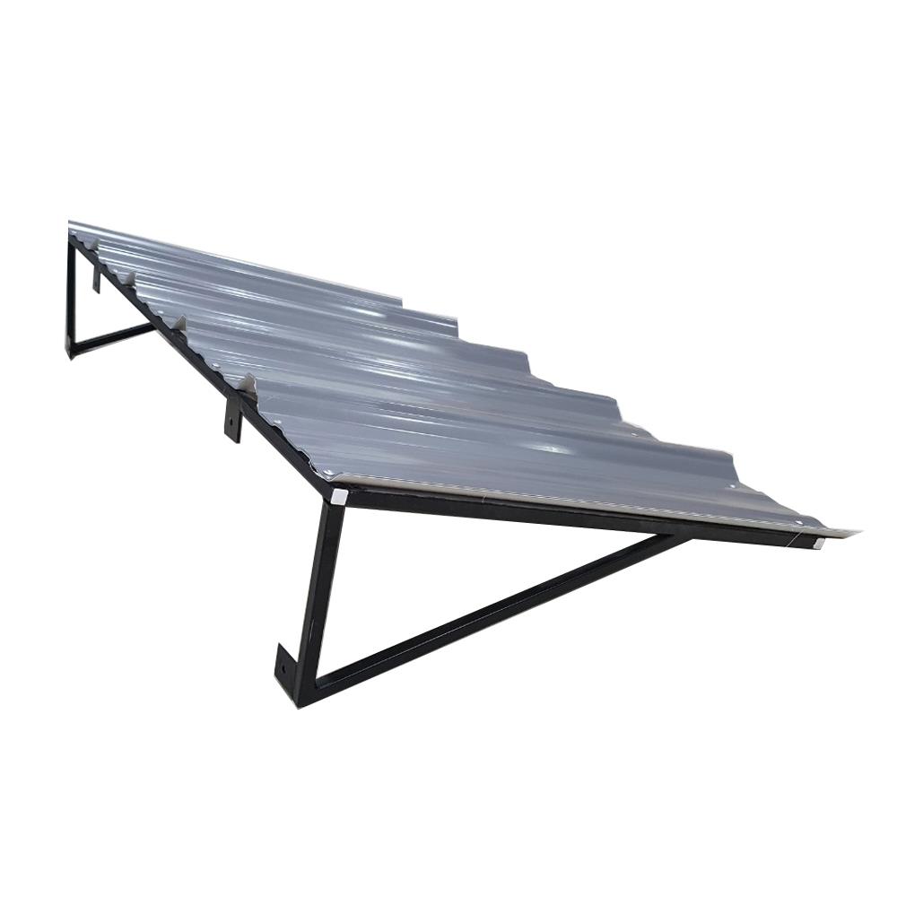 กันสาด UPVC โครงเหล็ก S.D.BRILLIANT 60x100 ซม. สีเทา