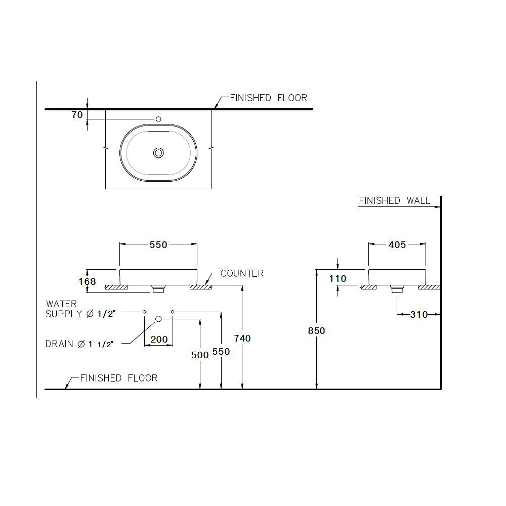 อ่างล้างหน้า COTTO C00343MWH สีขาว