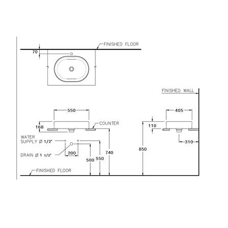 อ่างล้างหน้า COTTO C00343MWH สีขาว_1