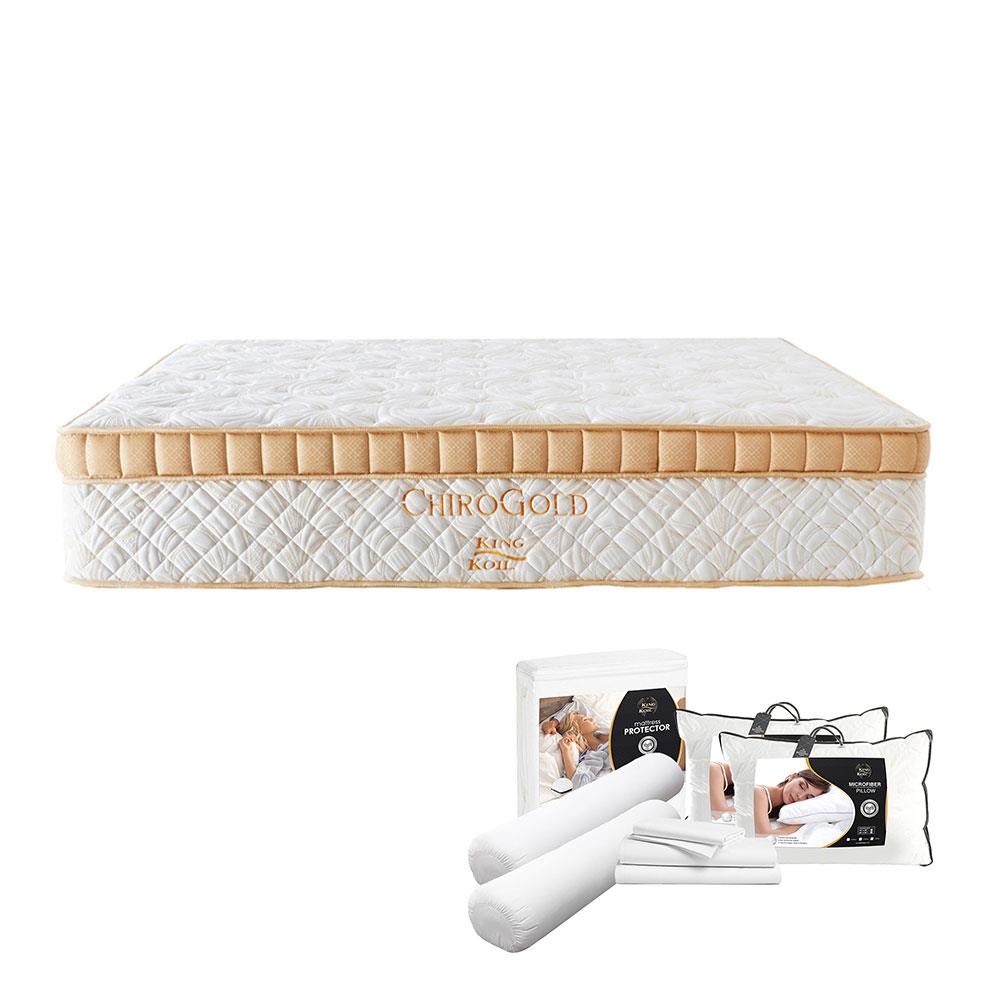 ที่นอน 5 ฟุต KINGKOIL CHIROGOLD พร้อมชุดเครื่องนอน 11 ชิ้น