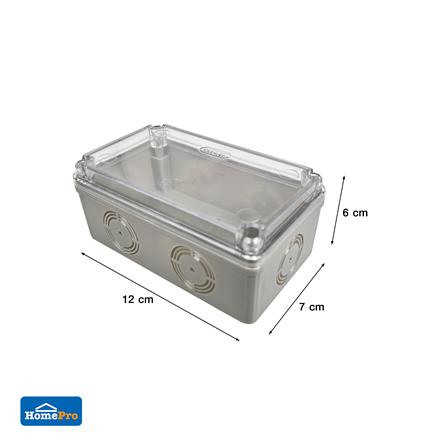 กล่องพลาสติกกันน้ำ ฝาใส ELECKTA 2x4 นิ้ว สีเทา_3