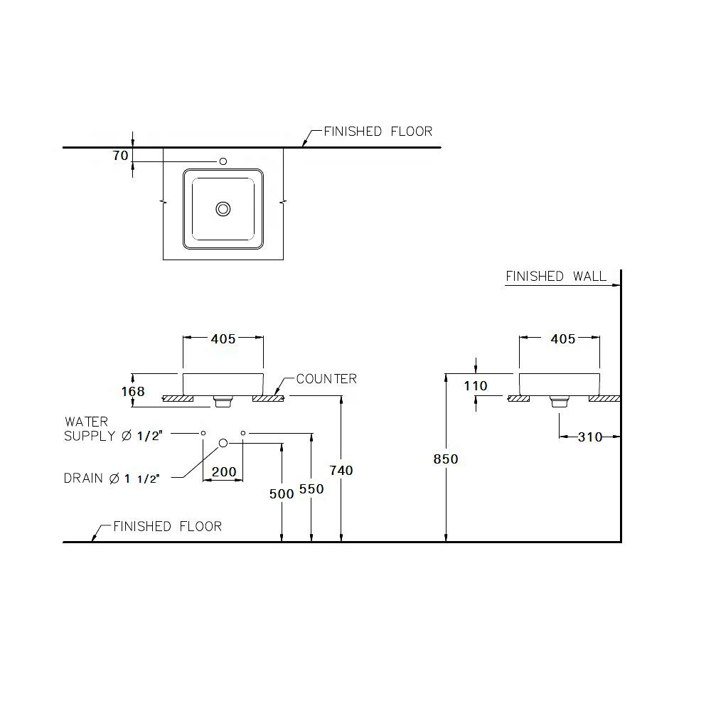 อ่างล้างหน้า COTTO C00341MBK สีดำ