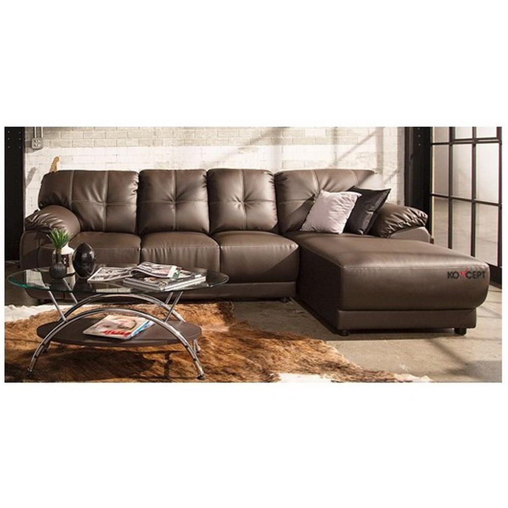 โซฟาเข้ามุมขวา KONCEPT KOLOZE-E สีน้ำตาลเข้ม
