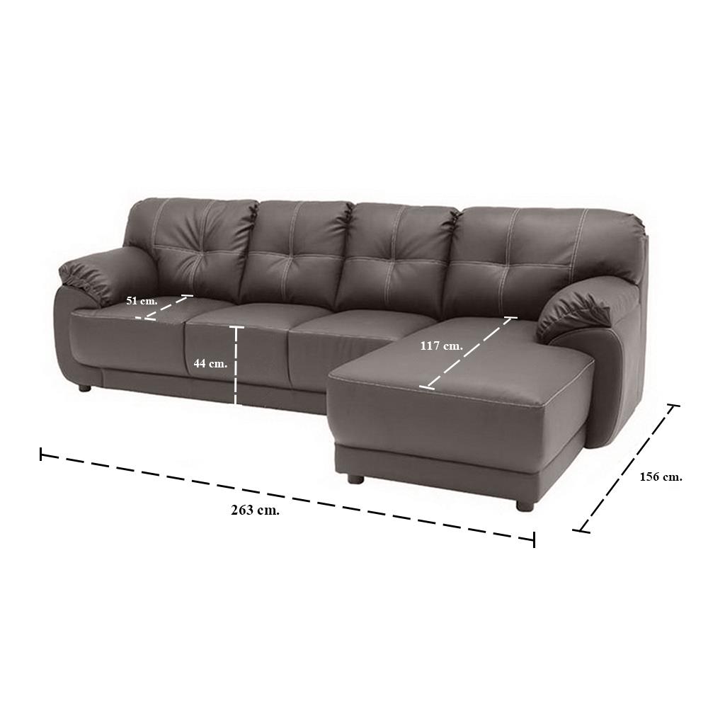 โซฟาเข้ามุมขวา KONCEPT KOLOZE-E สีน้ำตาลเข้ม