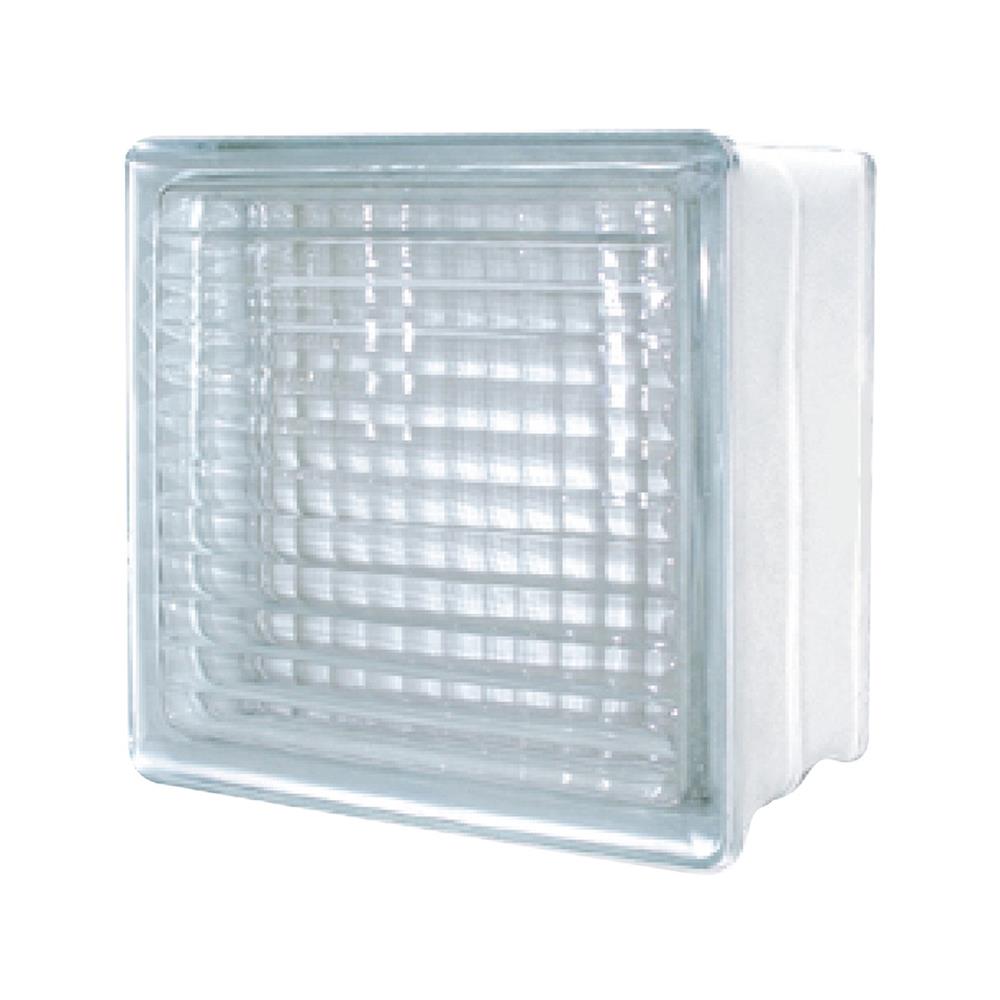 อิฐแก้ว 19x19x8 ซม. ช้างแก้ว ประกายแก้ว สีใส