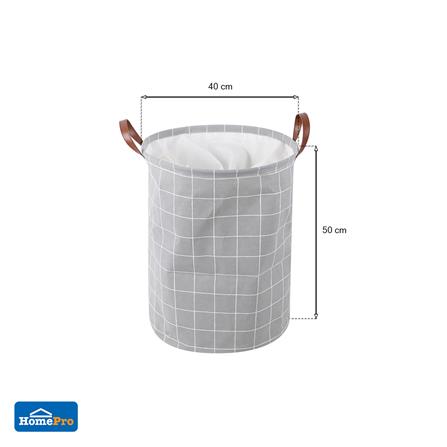 ถังผ้ากลม PLIM SIMPLE LINE สีเทา_6