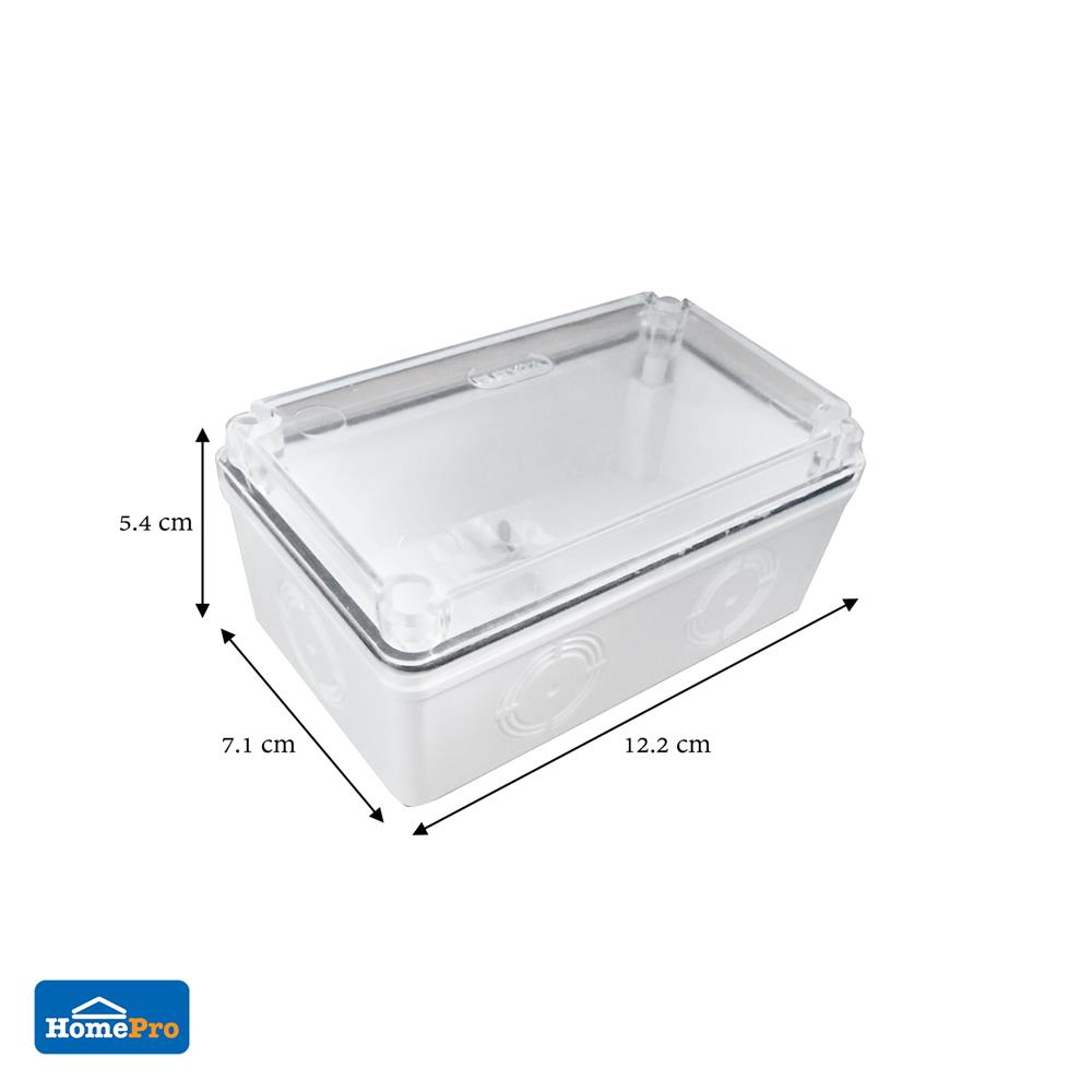 กล่องพลาสติกกันน้ำ ฝาใส ELECKTA 2x4 นิ้ว สีขาว