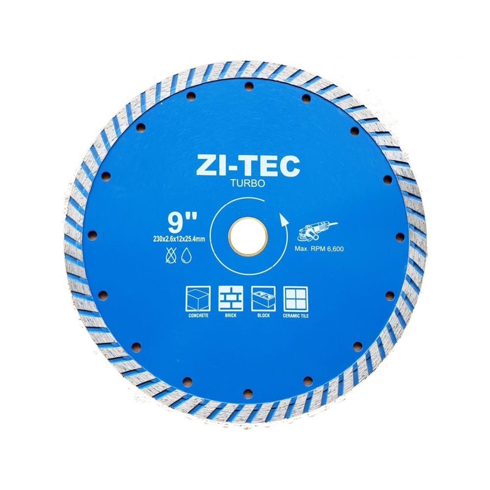 ใบตัดเพชร 9 นิ้ว ZITEC TURBO สีฟ้า