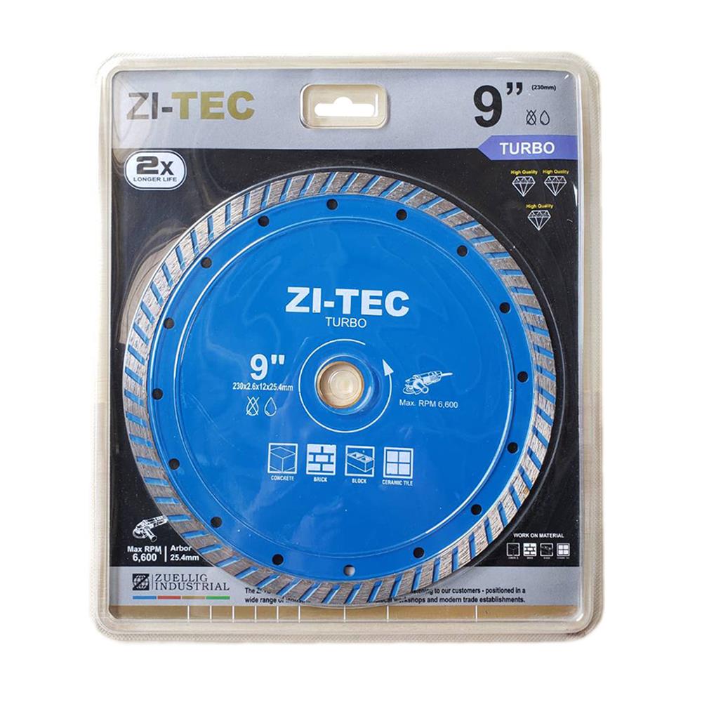 ใบตัดเพชร 9 นิ้ว ZITEC TURBO สีฟ้า