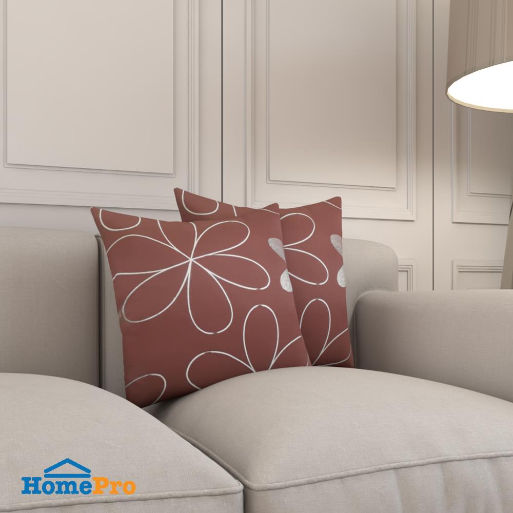 หมอนอิง ME LIVING FLEUR 17x17 นิ้ว สีน้ำตาล