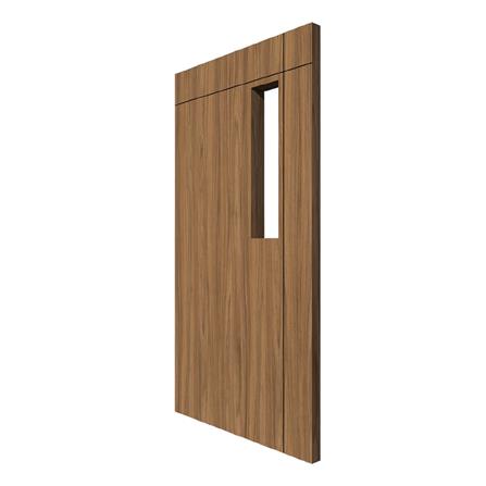 ประตู UPVC ไม่เจาะลูกบิด PARAZZO ED บานกระจกฝ้า 100X200 ซม. สีวอลนัท_1