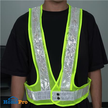เสื้อกั๊กสะท้อนแสงไฟ LED HS726-4 เขียว_3