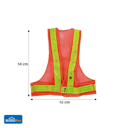 เสื้อกั๊กสะท้อนแสงไฟ LED HS726-4 ส้ม_4