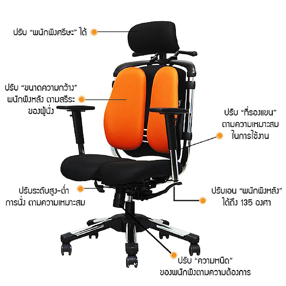 เก้าอี้เพื่อสุขภาพ HARA CHAIR NIETZSCHE 2 สีส้ม