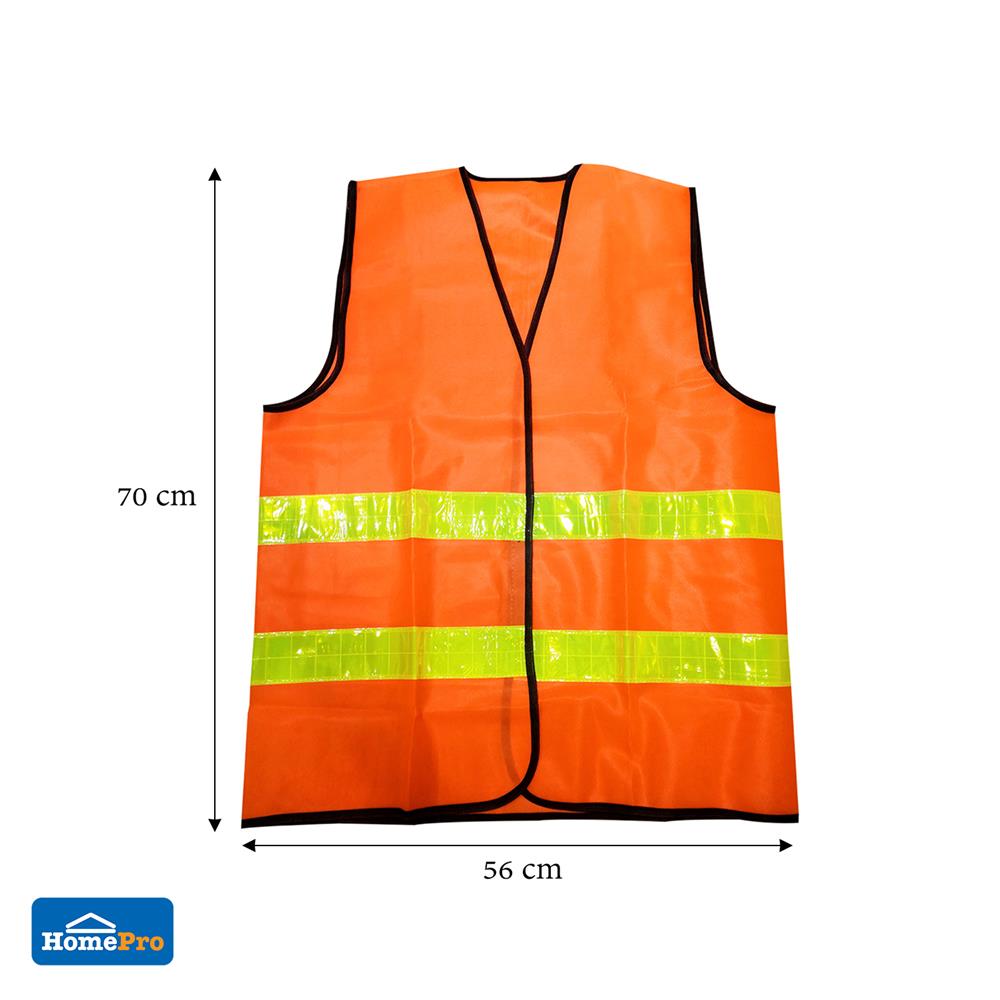 เสื้อจราจรสะท้อนแสง 2 แถบ HS713 สีส้ม