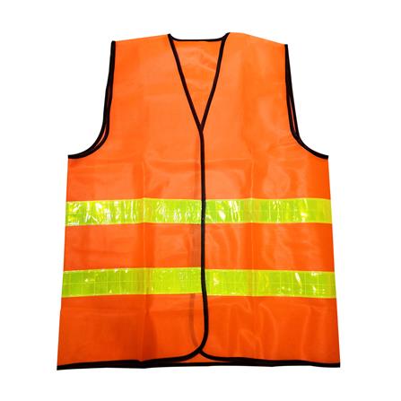 เสื้อจราจรสะท้อนแสง 2 แถบ HS713 สีส้ม