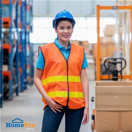 เสื้อจราจรสะท้อนแสง 2 แถบ HS713 สีส้ม_2