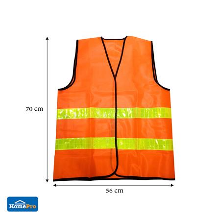 เสื้อจราจรสะท้อนแสง 2 แถบ HS713 สีส้ม_3