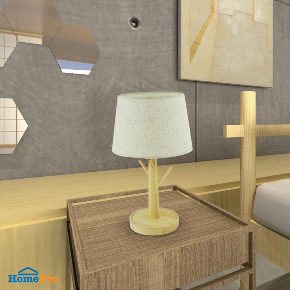 ไฟตั้งโต๊ะ CARINI VT0450-1 สีน้ำตาล/ลายไม้