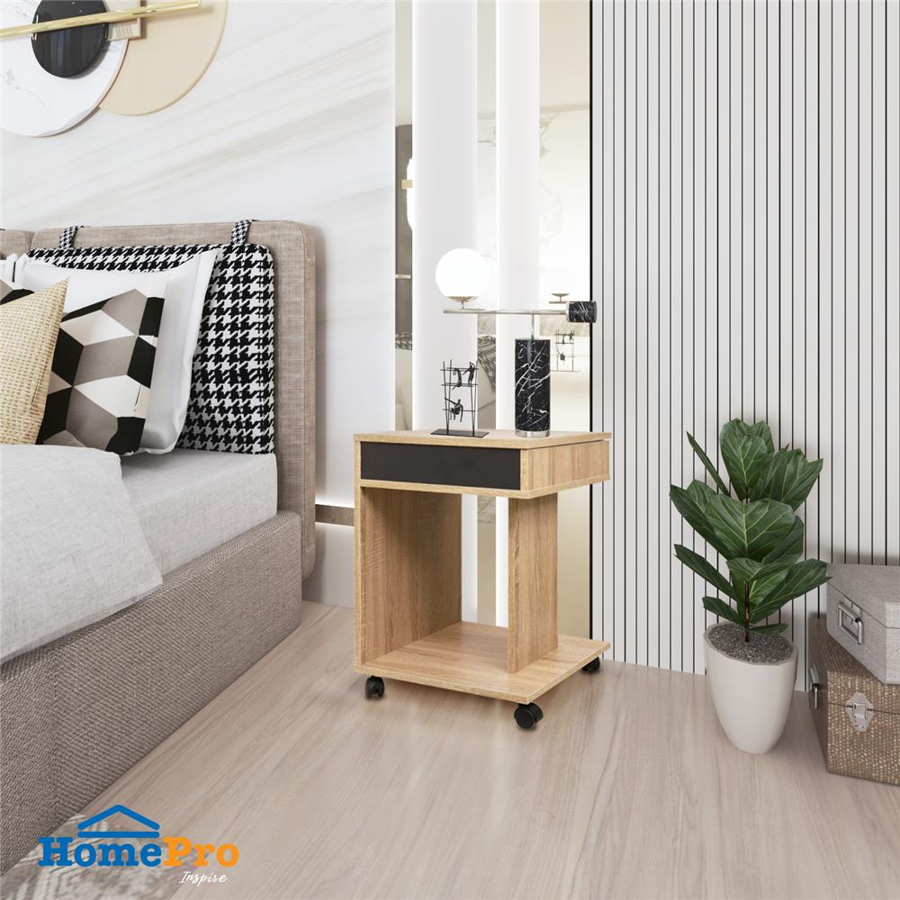 โต๊ะข้าง ME LIVING SUPRA สี SOLID OAK/GRAPHITE