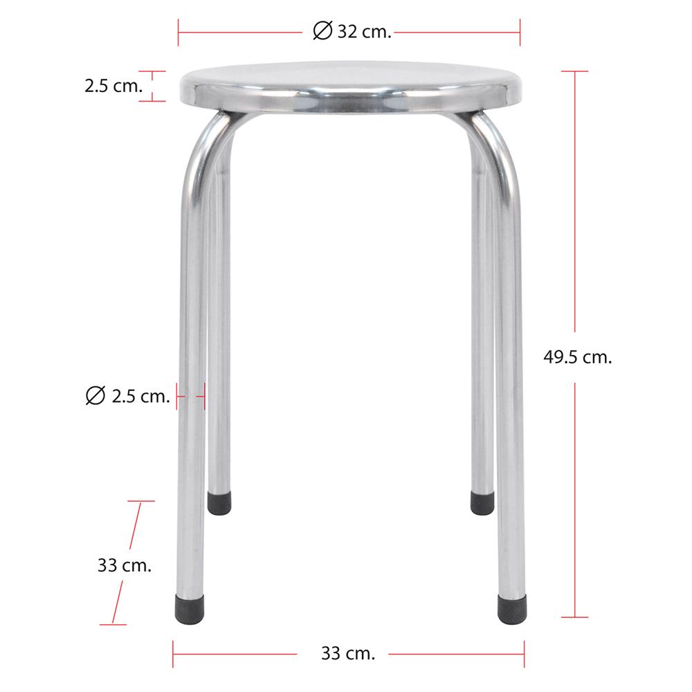 เก้าอี้สเตนเลสกลม QLINE ST-004/3 32 ซม.