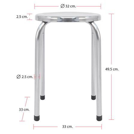 เก้าอี้สเตนเลสกลม QLINE ST-004/3 32 ซม._4