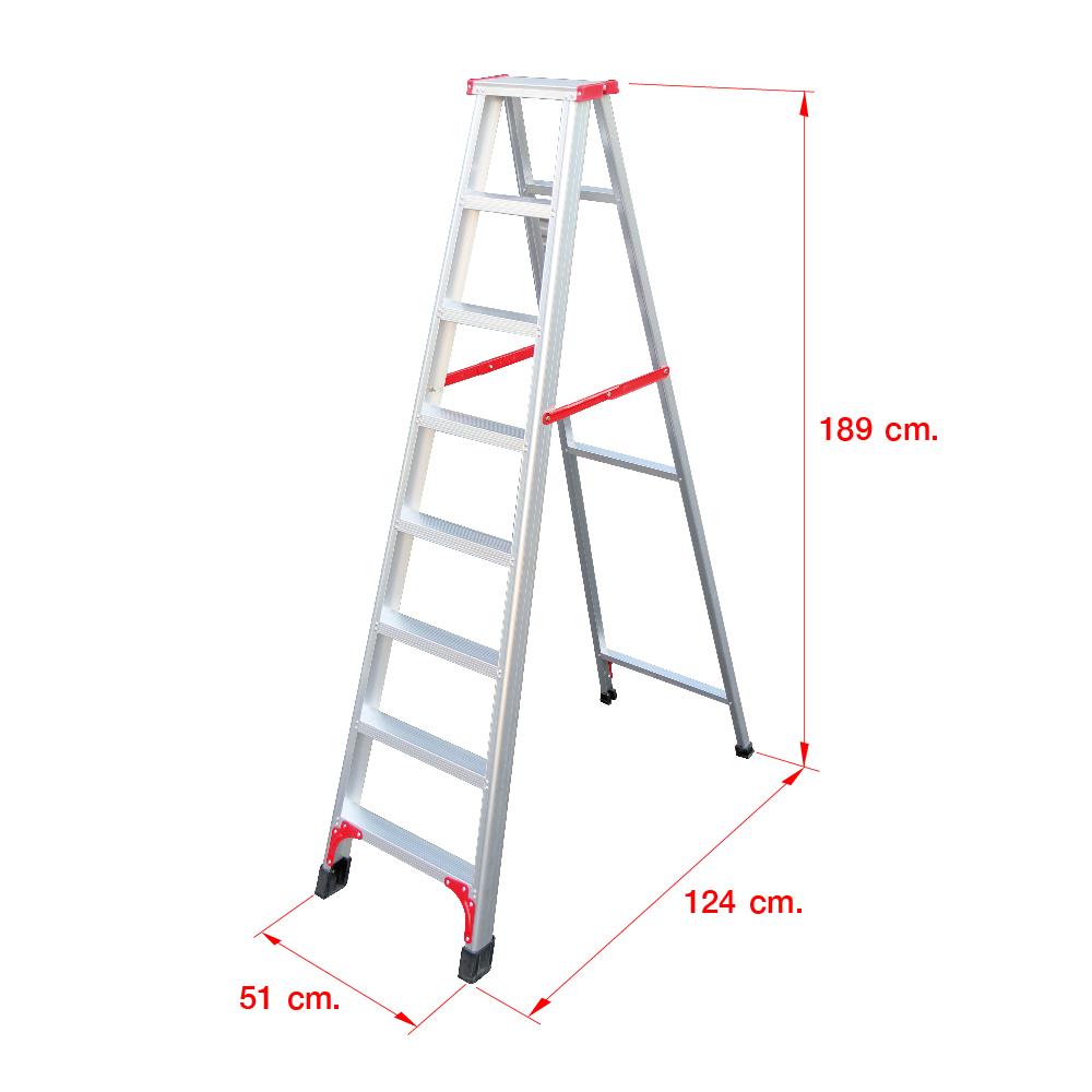 บันไดอะลูมิเนียมทรง A MATALL R12208L 8 ขั้น