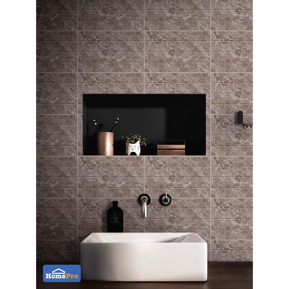 กระเบื้องผนัง 25x40 ซม. ครอส มาเบิล เกรย์