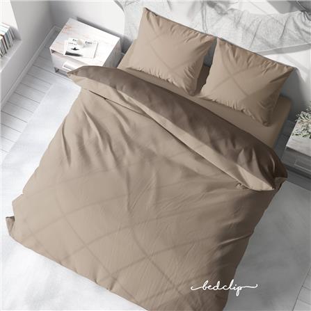 ชุดผ้าปูที่นอน 5 ฟุต 3 ชิ้น BED CLIP MICROTEX สีครีมอ่อน