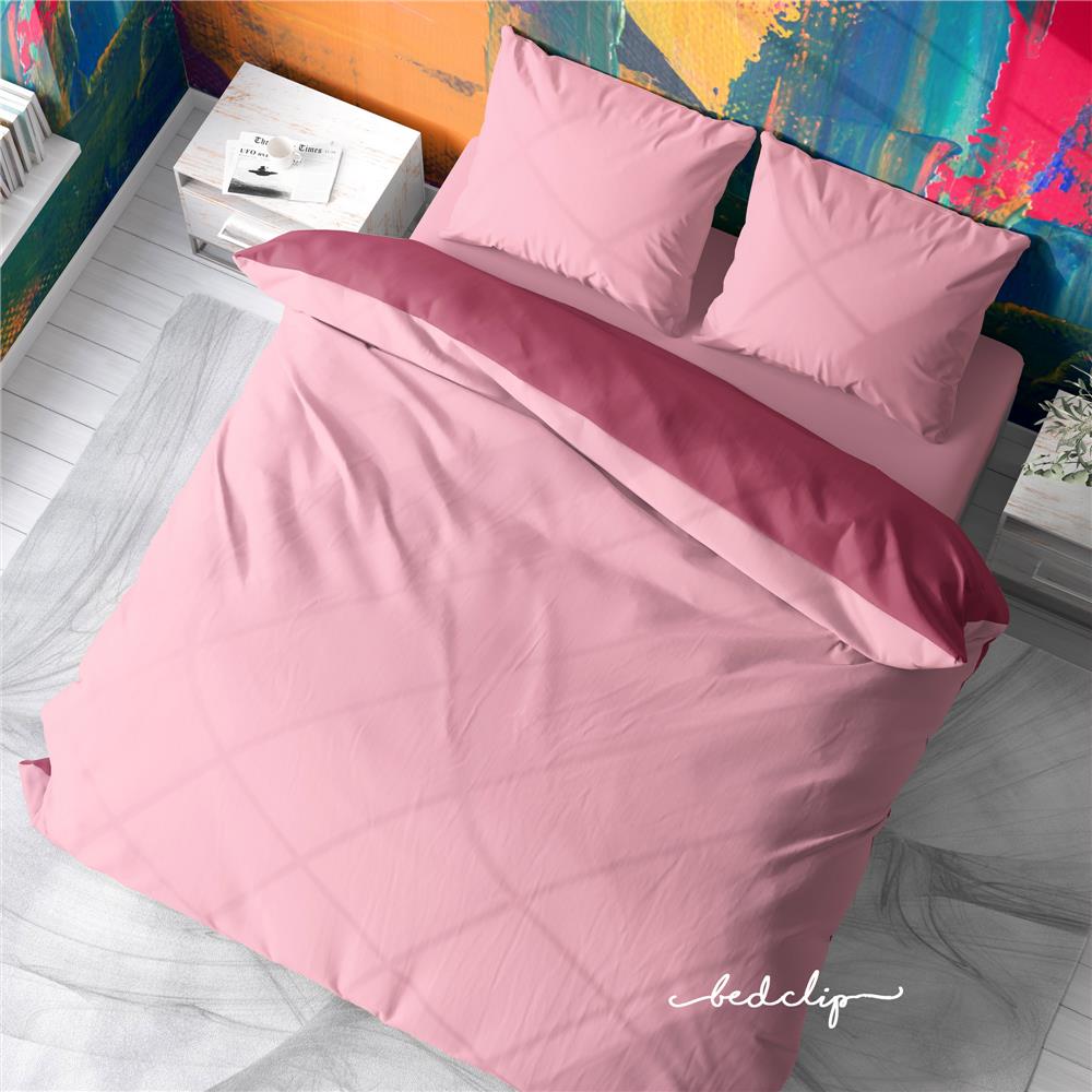 ชุดผ้าปูที่นอน 3.5 ฟุต 2 ชิ้น BED CLIP MICROTEX สีชมพูอ่อน