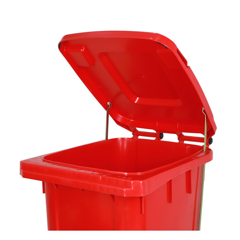 ถังขยะเหลี่ยมขาเหยียบ ฝาเปิด-ปิด ACCO 240 ลิตร สีแดง