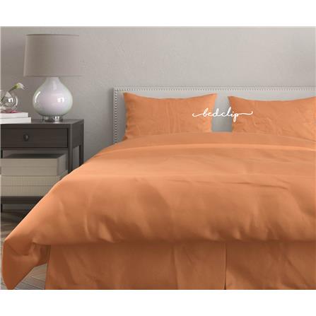 ชุดผ้าปูที่นอน 3.5 ฟุต 2 ชิ้น BED CLIP MICROTEX สีส้มพาสเทล